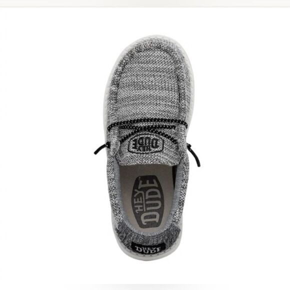 Hey Dude Wally Youth Stretch Black/White size 1 New In Box - Picture 4 of 14